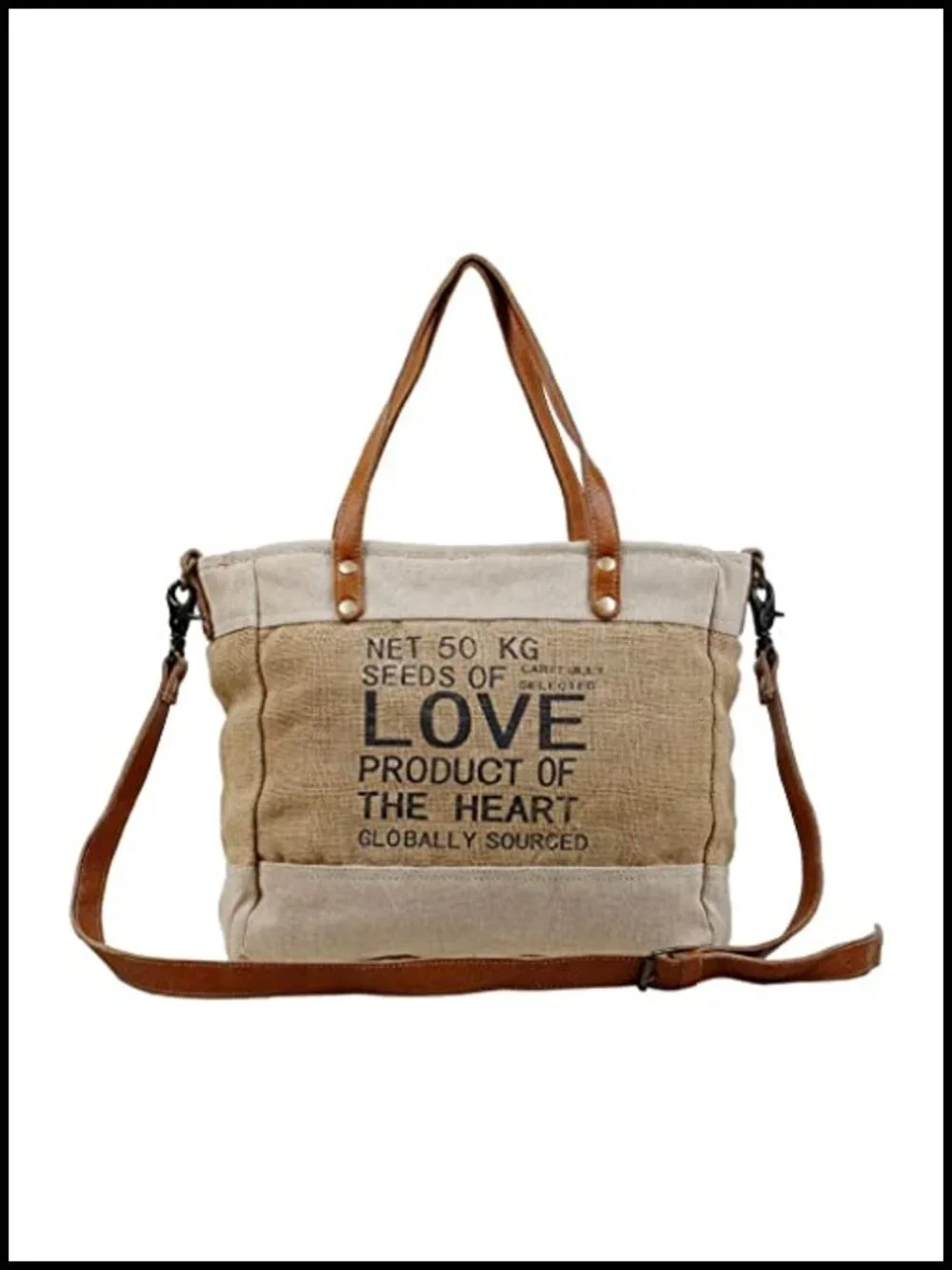 Sustainable Organic Fabric Market Bag Upcycled Cotton Leather